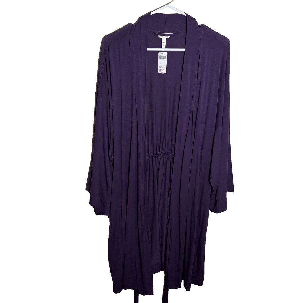 Soma Robe Women's L/XL Purple Open Sleep Belted Solid NWT